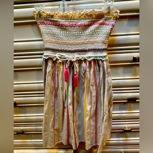 Pily Smocked striped mini sundress XS